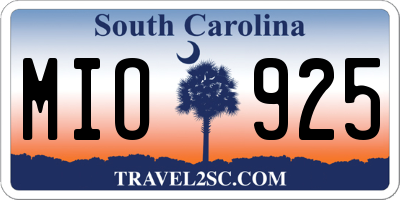 SC license plate MIO925