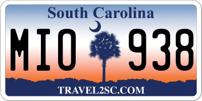 SC license plate MIO938