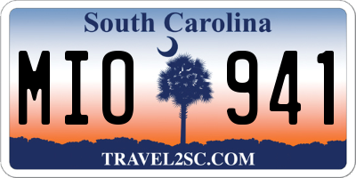 SC license plate MIO941
