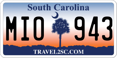 SC license plate MIO943