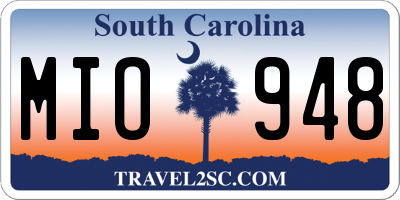 SC license plate MIO948