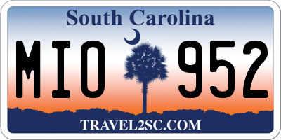 SC license plate MIO952