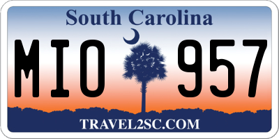 SC license plate MIO957