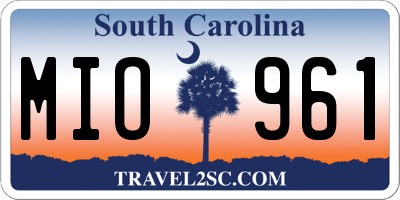 SC license plate MIO961
