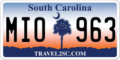 SC license plate MIO963