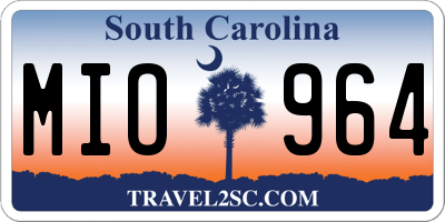 SC license plate MIO964