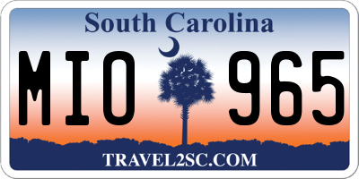 SC license plate MIO965