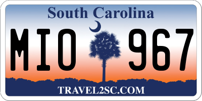 SC license plate MIO967