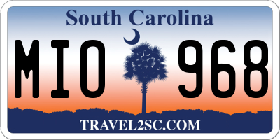 SC license plate MIO968
