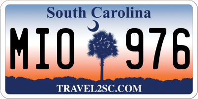 SC license plate MIO976