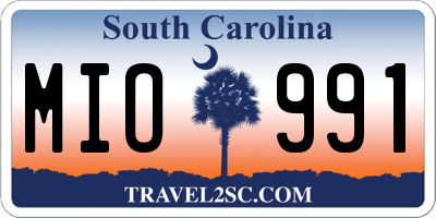 SC license plate MIO991