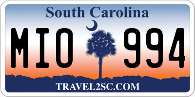 SC license plate MIO994