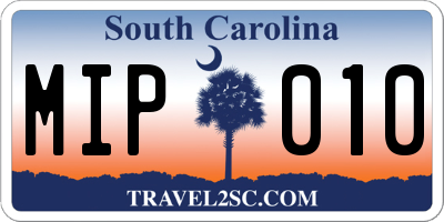 SC license plate MIP010