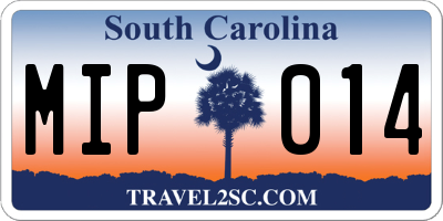 SC license plate MIP014