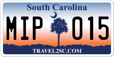 SC license plate MIP015