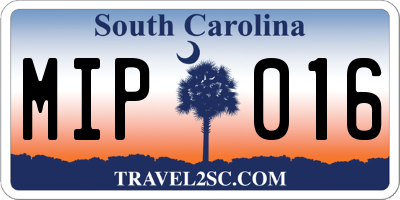 SC license plate MIP016