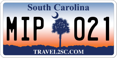 SC license plate MIP021