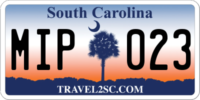 SC license plate MIP023