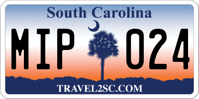 SC license plate MIP024