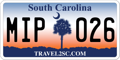 SC license plate MIP026