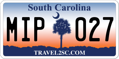 SC license plate MIP027
