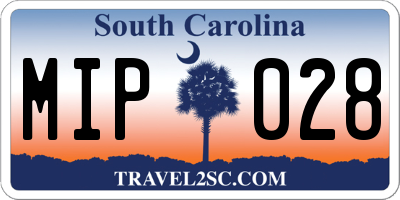 SC license plate MIP028