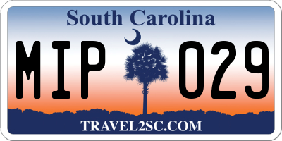 SC license plate MIP029