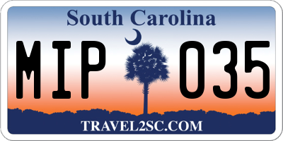 SC license plate MIP035