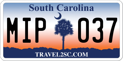 SC license plate MIP037