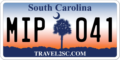 SC license plate MIP041