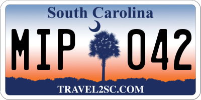SC license plate MIP042