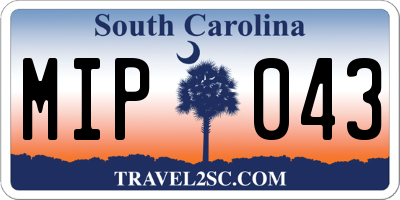 SC license plate MIP043