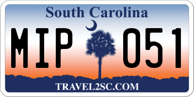 SC license plate MIP051
