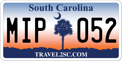 SC license plate MIP052