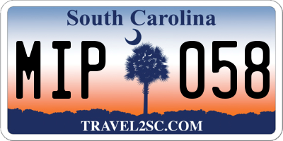 SC license plate MIP058