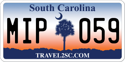 SC license plate MIP059