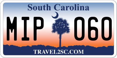 SC license plate MIP060