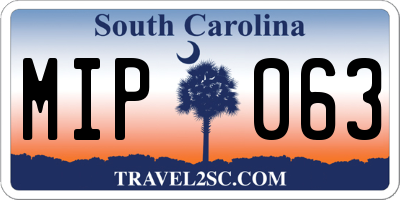SC license plate MIP063