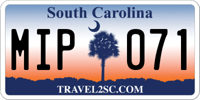 SC license plate MIP071