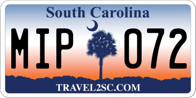 SC license plate MIP072