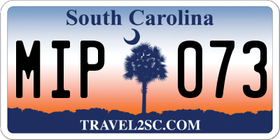SC license plate MIP073