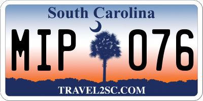 SC license plate MIP076