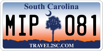 SC license plate MIP081