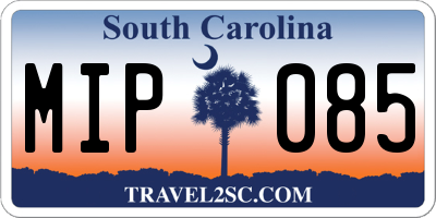 SC license plate MIP085