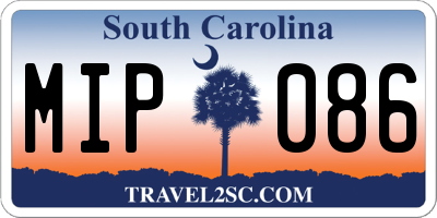 SC license plate MIP086