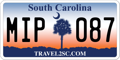 SC license plate MIP087