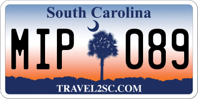 SC license plate MIP089