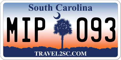 SC license plate MIP093