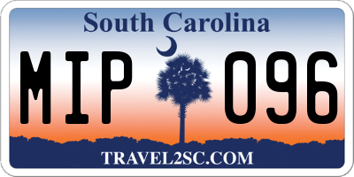 SC license plate MIP096