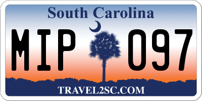 SC license plate MIP097